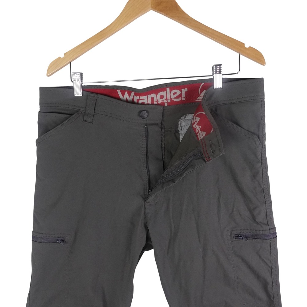 Wrangler Mens Outdoor Series Cargo Pants Gray 36x30 Stretch Hiking Camping